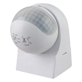 088-001-0009 - Ανιχνευτής Κίνησης Υπέρυθρων Τοίχου, Μπαλάκι, Στεγανός, White, 180° / IP44, Horoz Electric, Tuscon